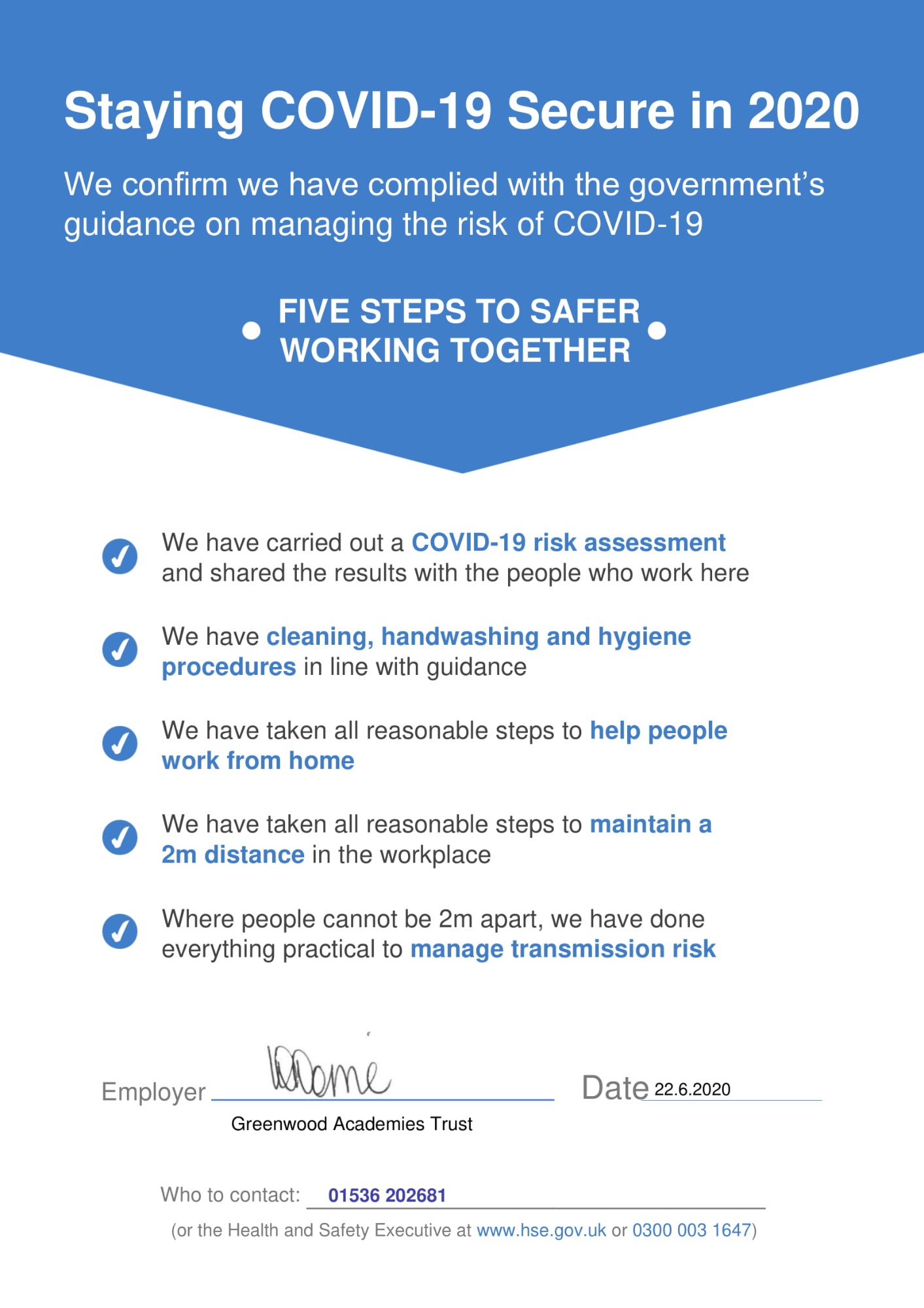 Staying Covid - 19 Secure in 2020